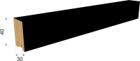 Черная 2700 х 40 х 30 мм